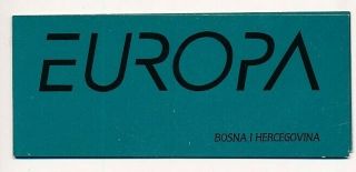 D004162 Europa Cept 2001 Water Booklet Mnh Bosnia Herzegovina