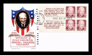 Dr Jim Stamps Us Dwight D Eisenhower 8c Booklet Pane First Day Jackson Cover