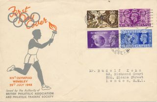 Gb 1948 Olympic Games On Bpa/pts Illustrated Fdc Slogan & Cds,  Cat £70 Look