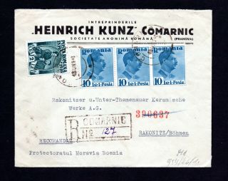 Romania 1940 Registered Cover From Comarnic To Germany,  Censorship Mark