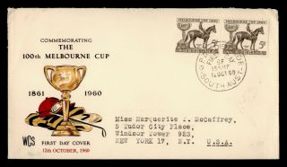 Dr Who 1960 Australia Melbourne Cup Horse Racing Pair Fdc C133850