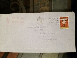 Portugal Stamps 1963 Hotel Fenix Lisboa Cancel Air Mail Cover Postal History