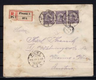 P116546/ Fiume – Italy / Sassone 2 /i (strip Of 3) On Cover 240 E