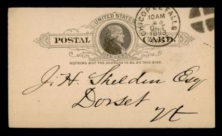 Dr Who 1893 Chicopee Falls Ma Postal Card Stationery C129123