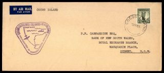 Mayfairstamps Cocos Island 1955 First Flight To Australay Sydney Cover Wwb83149