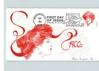 Hand Painted Gibson Girl Celebrate The Century 1900s,  2 Of 10 Made By Dwojacki
