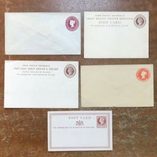 5 Qv Items Of Postal Stationery - Ref243