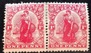 Zealand 1909 1d Stamps Hinged