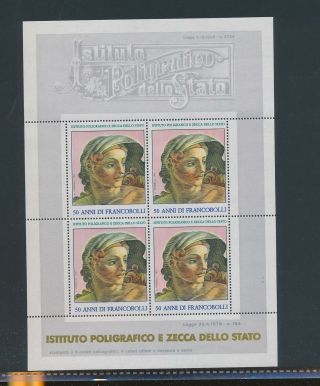 Xb73671 Italy Stamp Anniversary Paintings Xxl Sheet Mnh