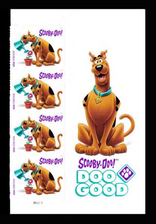 2018 Scott 5299 Scooby Doo Forever Stamp S/a Vert.  Plate Block W/header - M - Xf