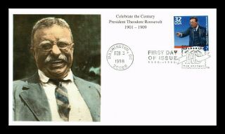 Dr Jim Stamps Us President Theodore Roosevelt Celebrate Century Fdc Cover