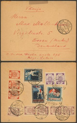 Latvia 1921 - Cover Riga To Essen Germany 32129/7