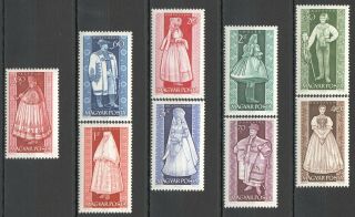 Y576 1963 Magyar Hungary Art Culture Traditional Clothes Costumes 1set Mnh