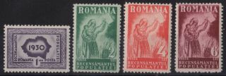 Romania 1930 Mi 393/93 Recensamantul Populatiei Series Mnh