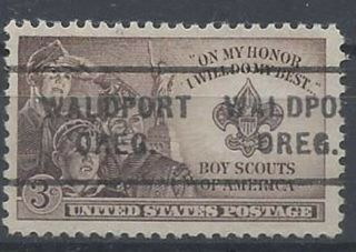 Oregon Precancels,  Commemorative,  3c Boy Scout,  Waldport,  Type 712