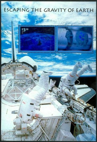 2000 $3.  20 Escaping The Gravity Of Earth,  Sheet Of 2 Scott 3411 F/vf Nh