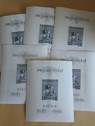 Stamps Czechoslovakia 1946,  6x Sheets Mnh