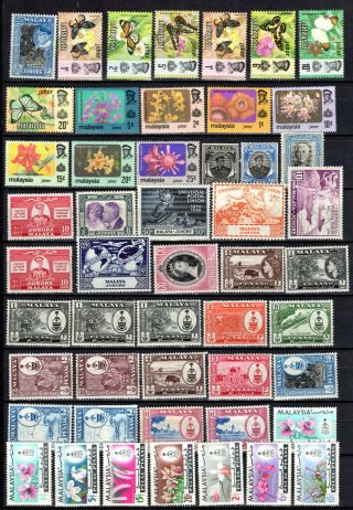 Malaya Straits Settlements States 1940 - 1979 Johore Kedah Selection Of Mh Stamps
