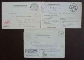 Wwii Germany - Serbia - 3 Pow Cards R Serbien Yugoslavia Dt.  Reich J31