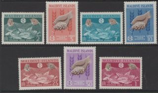 Maldive Islands Sg118/24 1963 Freeedom From Hunger Mnh