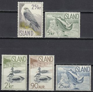 1959 Iceland Stamps Birds Fish Mnh