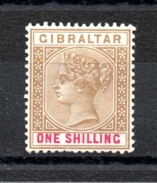 Gibraltar (4560) 1898 Queen Victoria One Shilling Bistre And Carmine Sg45