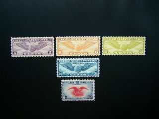 Us Air Post Stamps 1931 - 1939 Years Complete Set,  Scott C16,  C17,  C19,  C23,  C24 Mnh