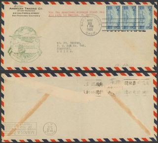 Usa 1935 - 1st Flight Air Mail Cover To Shanghai China 34770/14