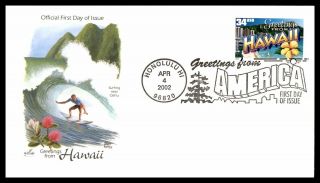 Mayfairstamps Us Fdc 2002 Hawaii Surfing Art Craft Wwb_14391