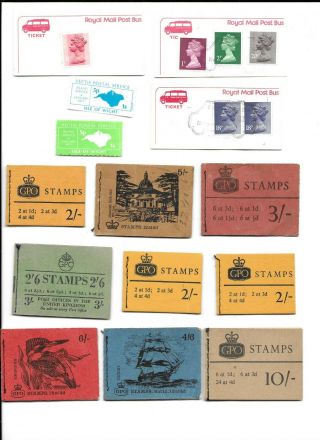 Gb 9 Early Booklets,  Post Bus Tickets And Iow Vectis Mail Stamps