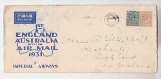 Great Britain,  1931 Imperial Airways First Flight Cover,  London To Zealand.