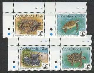 A724 1995 Cook Islands Fauna Reptiles Turtles Year Of The Sea Turtle 1set Mnh
