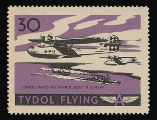 Tydol Flying " A " Poster Stamps Of 1940 - 30,  Consolidated Pby Patrol Boat,  Navy