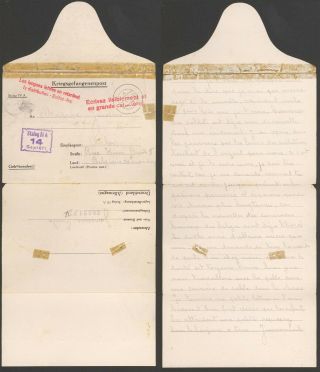 Germany Wwii 1940 - Pow Postcard Stalag Iv A To Belgimu - Censor D210
