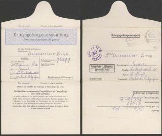 Germany Wwii 1944 - Pow Postcard Stalag Ii B To Belgium - Censor D212