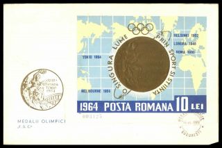 Mayfairstamps Romania 1964 Locations Of Summer Olympic Games Souvenir Sheet Impr