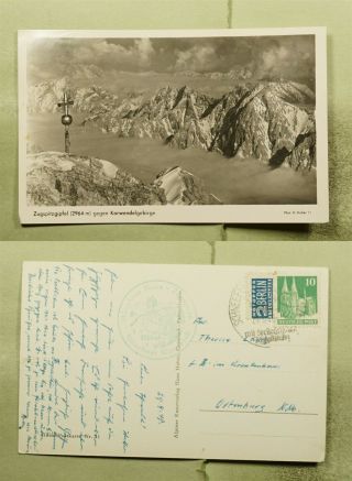 Dr Who 1949 Germany Zugspitzgipfel Postcard Rppc Special Cancel E70539