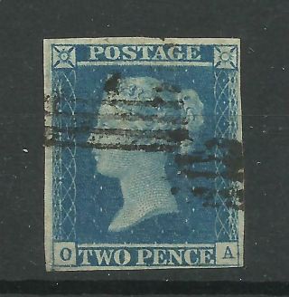 1841 Sg 14,  Spec Es11,  2d Blue (oa) Plate 3,  Fine.