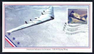 Yb - 49 Flying Wing Bomber Military Aircraft Stamp Mystic First Day Cover (1722)