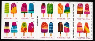 Us 5285 - 5294 5294a Frozen Treats Forever Block Set (10 Stamps) Mnh 2018