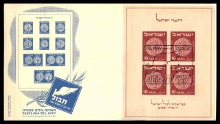 Mayfairstamps Israel National Stamp Exhibition Imperf Souvenir Sheet Fdc 1949 Un