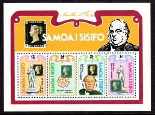 1979 Samoa Death Centenary Sir Rowland Hill Minisheet Sg555 Unhinged
