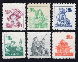 China 1953 Set Of Stamps Mi 202 - 07 Mng Cv=9€