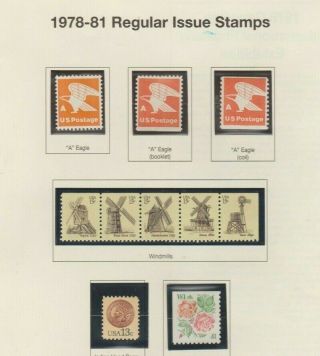 U.  S.  1978 - 80 Regular Issue 1734//43,  10 Stamps Complete,  Mnh Good