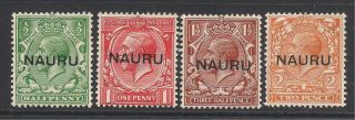 Nauru 1923 Opts (opt 131/2mm At Centre) Sg13 - 16 Mm Cv £70