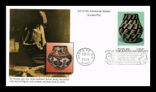 Dr Jim Stamps Us Acoma Pot Art Of American Indian Fdc Cover Santa Fe