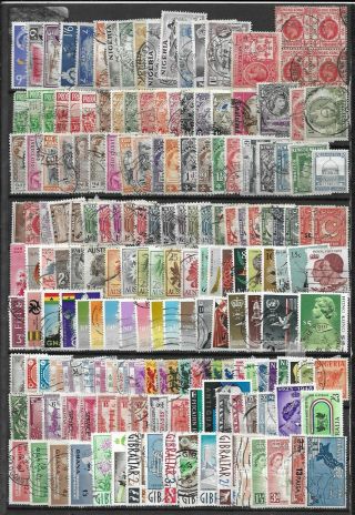 Stock Page Of British Commonwealth Stamps - Approx 200 Vfu (bc46c)