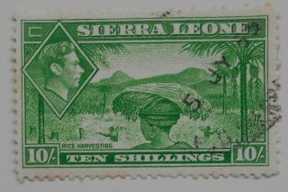 Sierra Leone Kgvi 1938 - 44 10s Emerald - Green Sg199 Fine