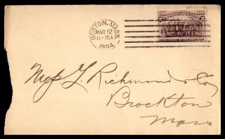 Mayfairstamps Us 1894 Boston To Brockton Massachusetts Cover Wwb_69339