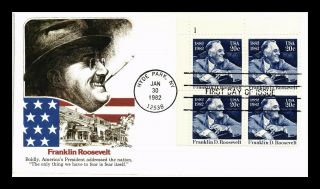 Dr Jim Stamps Us President Franklin D Roosevelt First Day Fleetwood Cover Block